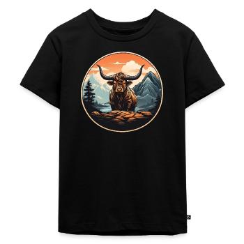 Liebe meine Highlands - Kinder Premium Bio T-Shirt - Schwarz - Vorne - Mikhail (115cm)