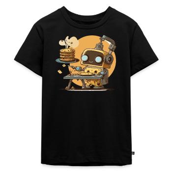 Breakfast Bot - Kids Premium Organic T-Shirt - black - Front - Mikhail (115cm)