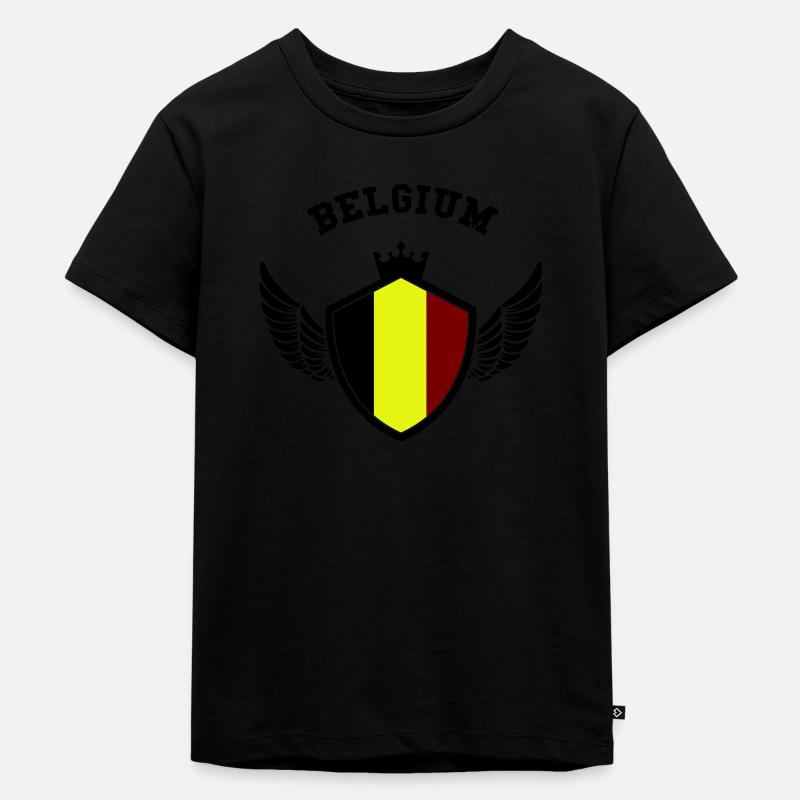 belgium wappen - Kinder Premium Bio T-Shirt - Schwarz