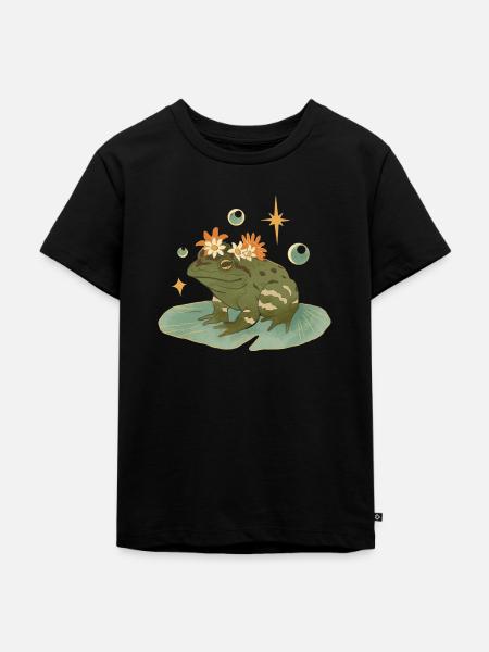 Frosch Aufdruck - Kinder Premium Bio T-Shirt - Schwarz