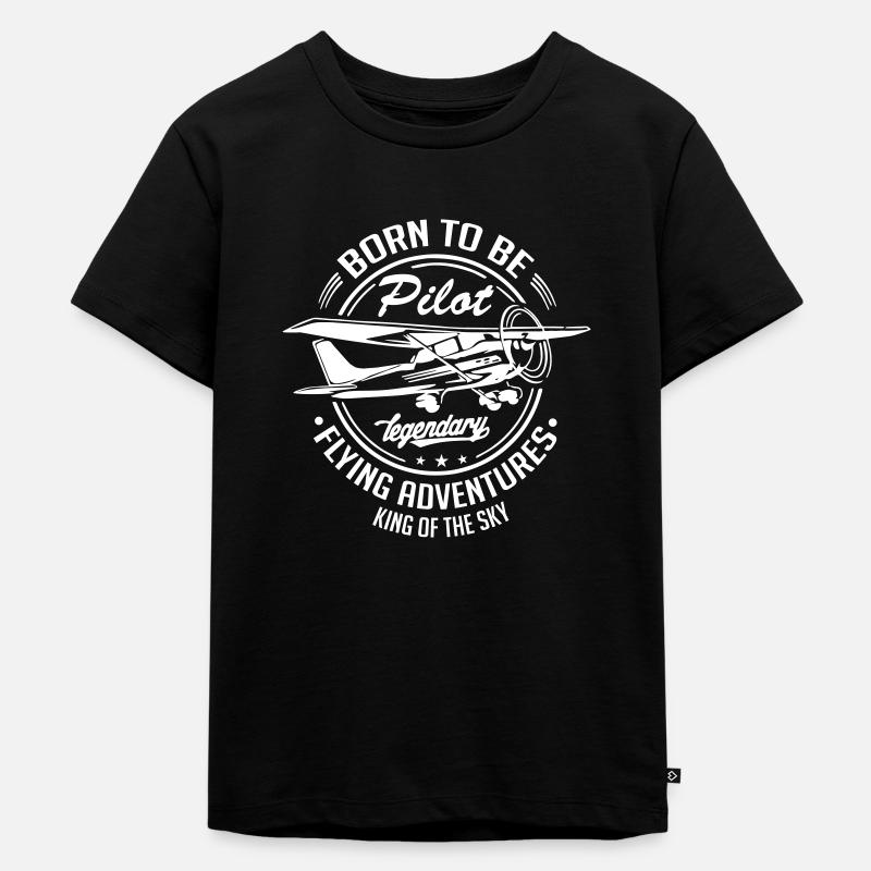 Pilot Plane Jet SKY - Kinder Premium Bio T-Shirt - Schwarz