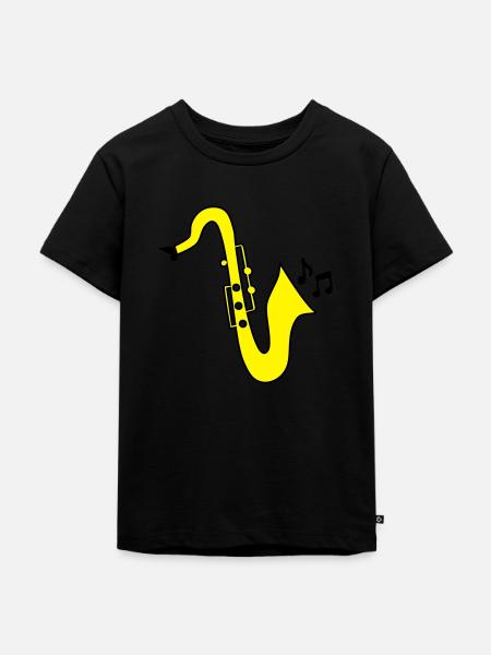 Saxophon - Kinder Premium Bio T-Shirt - Schwarz