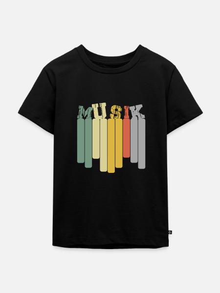 Music Beat - Kinder Premium Bio T-Shirt - Schwarz