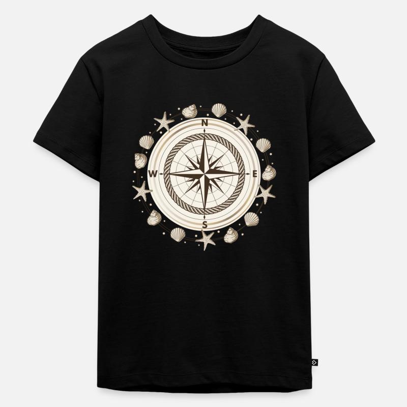 Compass Maritime Shells Voyage - T-shirt Premium bio Enfant - noir