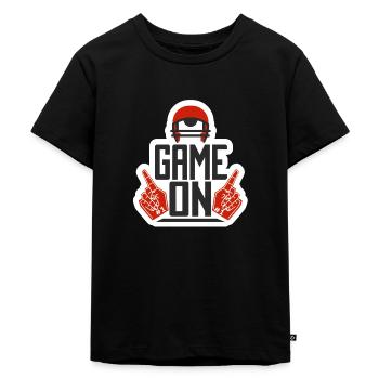 Jouez! Football américain disant rugby drôle - T-shirt Premium bio Enfant - noir - Devant - Mikhail (115cm)