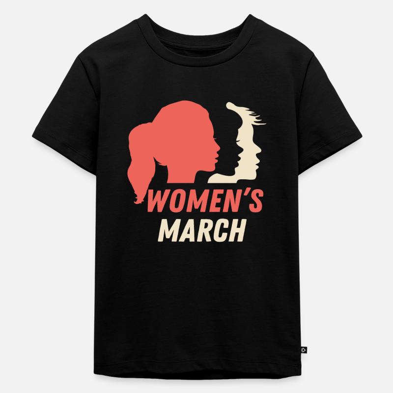 WOMEN'S MARCH - Kids Premium Organic T-Shirt - black