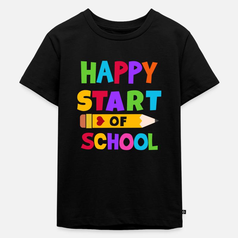 Froher Schulstart Schulbeginn Geschenk - Kinder Premium Bio T-Shirt - Schwarz