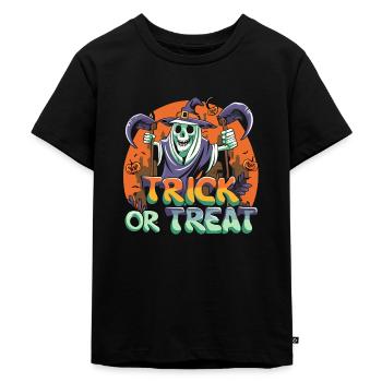 Halloween Der Sensenmann des Schreckens - Kinder Premium Bio T-Shirt - Schwarz - Vorne - Mikhail (115cm)
