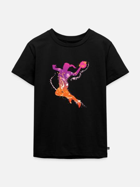 handball female de - Kinder Premium Bio T-Shirt - Schwarz