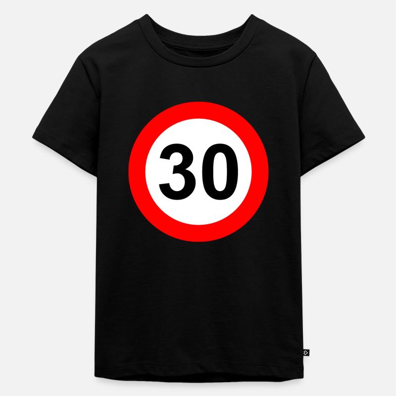 Panneau routier limite de vitesse 30 - T-shirt Premium bio Enfant - noir