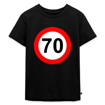 Road sign speed limit 70 - Kids Premium Organic T-Shirt - black - Front - Mikhail (115cm)