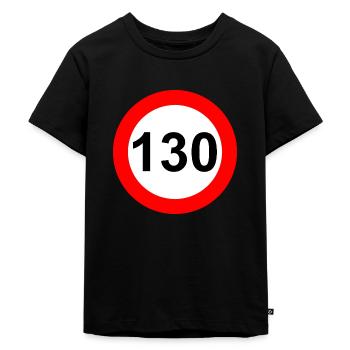 Road sign speed limit 130 - Kids Premium Organic T-Shirt - black - Front - Mikhail (115cm)