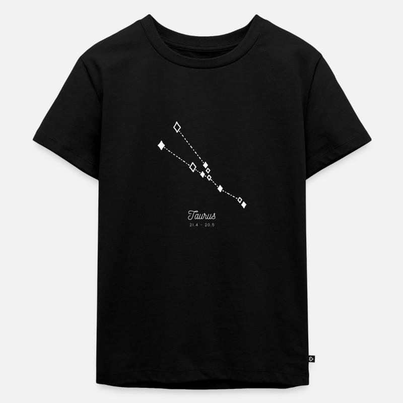 Das Sternzeichen - Der Stier am Sternenhimmel - Kinder Premium Bio T-Shirt - Schwarz