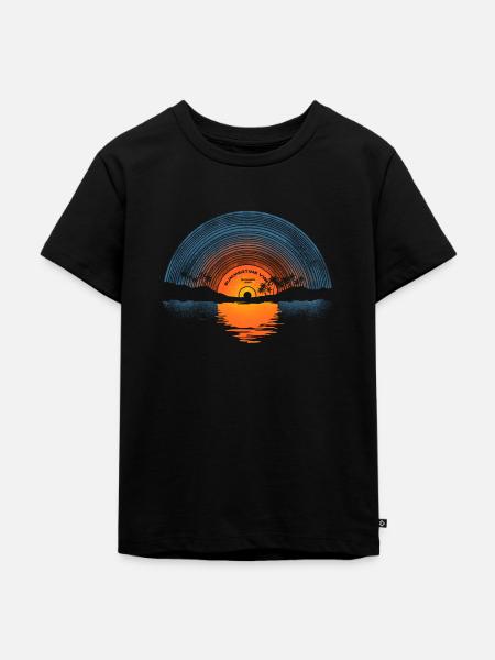 Sunset Vinyl - Kinder Premium Bio T-Shirt - Schwarz