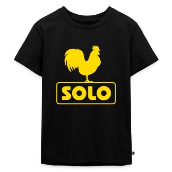 Hahn Solo - Kinder Premium Bio T-Shirt - Schwarz - Vorne - Mikhail (115cm)