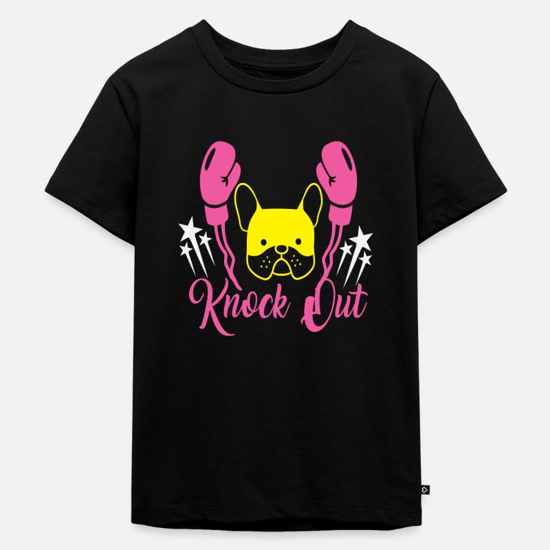 Knock out Boxer - Kinder Premium Bio T-Shirt - Schwarz