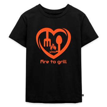 Fire to Grill - Kinder Premium Bio T-Shirt - Schwarz - Vorne - Mikhail (115cm)
