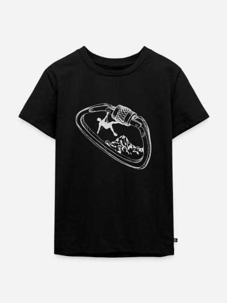 Kletter Karabiner - Kinder Premium Bio T-Shirt - Schwarz
