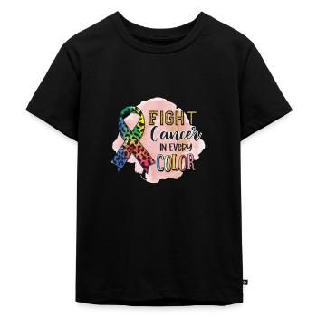 Combattez le cancer de toutes les couleurs - T-shirt Premium bio Enfant - noir - Devant - Mikhail (115cm)