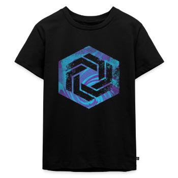 Hexagon-Programmierung Programmierer Codierung geometrisch - Kinder Premium Bio T-Shirt - Schwarz - Vorne - Mikhail (115cm)