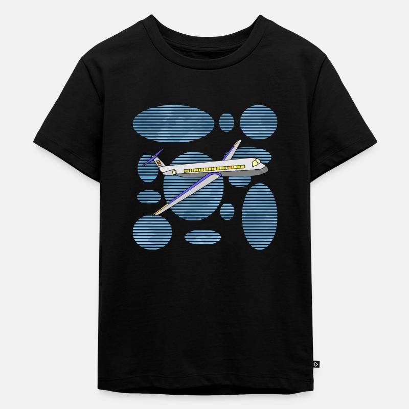 Flugzeug - Kinder Premium Bio T-Shirt - Schwarz