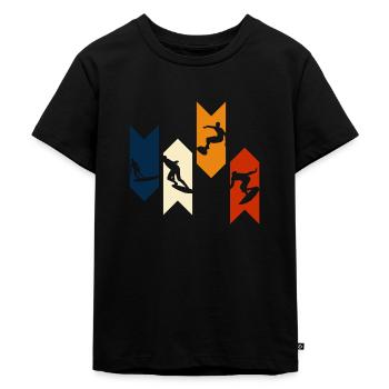 Vintage Retro Surf - Surf Gift Idea - Kids Premium Organic T-Shirt - black - Front - Mikhail (115cm)