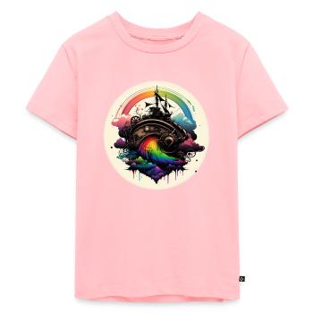 Castle Rainbow - Kids Premium Organic T-Shirt - rose - Front - AI Model Kid Female (0cm)