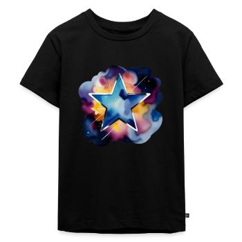 Farbtupfer: Dark Star - Kinder Premium Bio T-Shirt - Schwarz - Vorne - Mikhail (115cm)