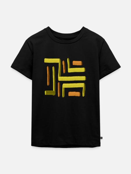 Yellow Paint Maze - Kids Premium Organic T-Shirt - black