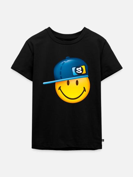 Smiley Cap - Kinder Premium Bio T-Shirt - Schwarz
