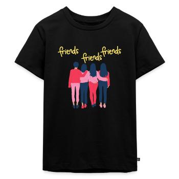 Freunde, Freunde, Freunde - Kinder Premium Bio T-Shirt - Schwarz - Vorne - Mikhail (115cm)