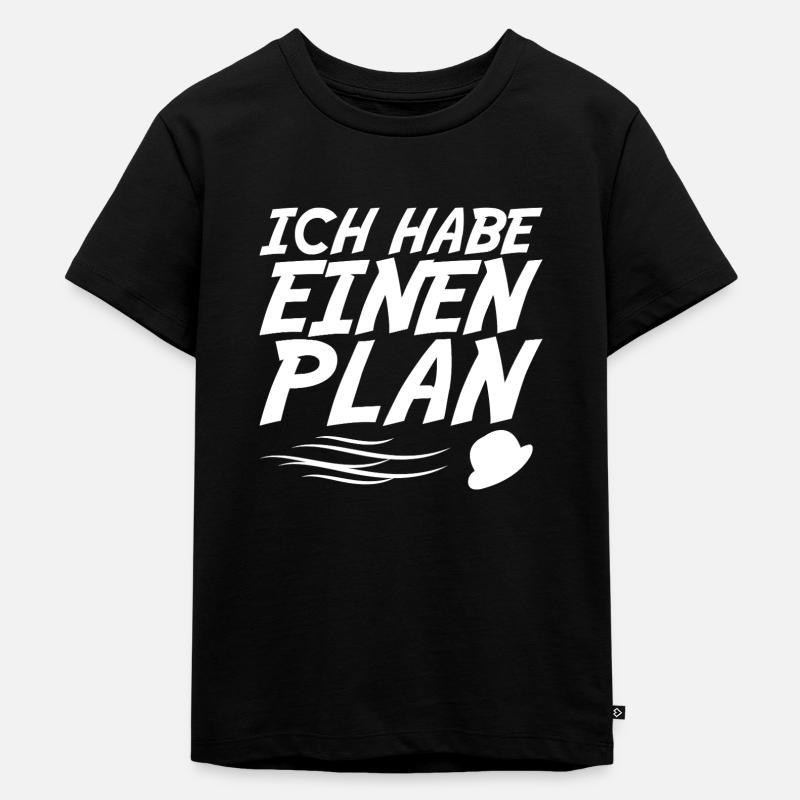 ich habe einen Plan DDR Nostalgie Geschenk - Kinder Premium Bio T-Shirt - Schwarz
