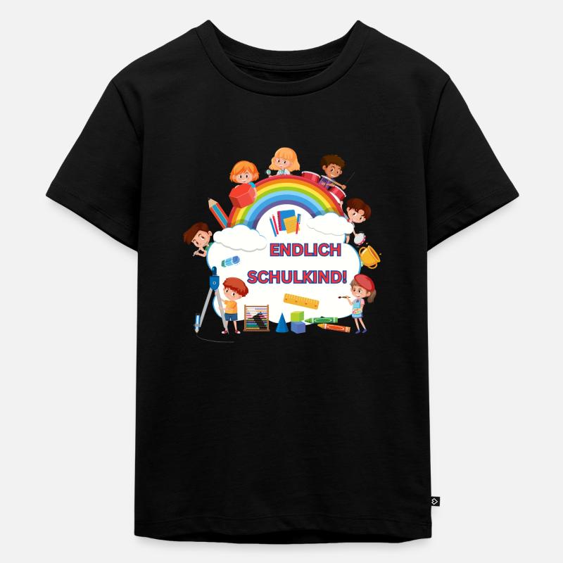 Endlich Schulkind! - Kinder Premium Bio T-Shirt - Schwarz