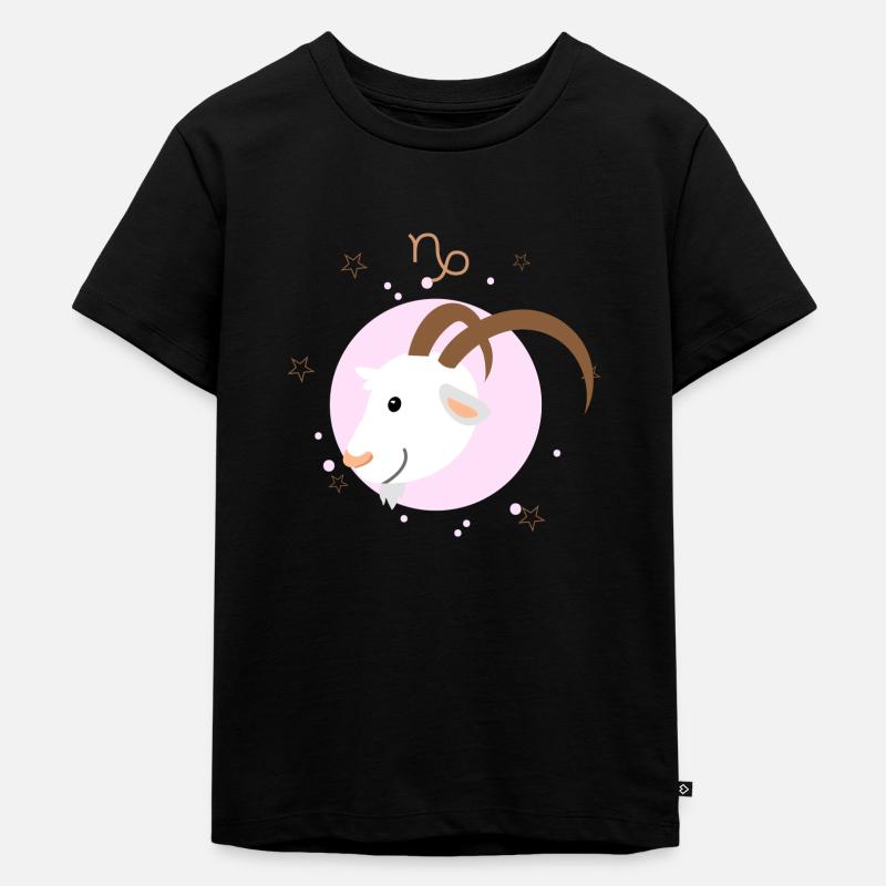 Steinbock - Kinder Premium Bio T-Shirt - Schwarz