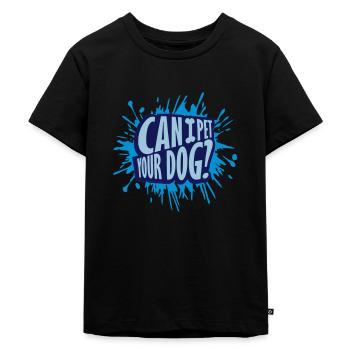 Caressez votre chien en disant - T-shirt Premium bio Enfant - noir - Devant - Mikhail (115cm)