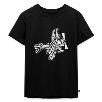 Flugzeug - Kinder Premium Bio T-Shirt - Schwarz - Vorne - Mikhail (115cm)