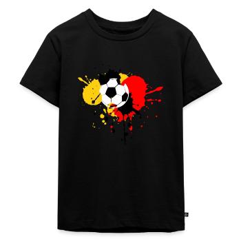 Fußball Soccer - Kinder Premium Bio T-Shirt - Schwarz - Vorne - Mikhail (115cm)