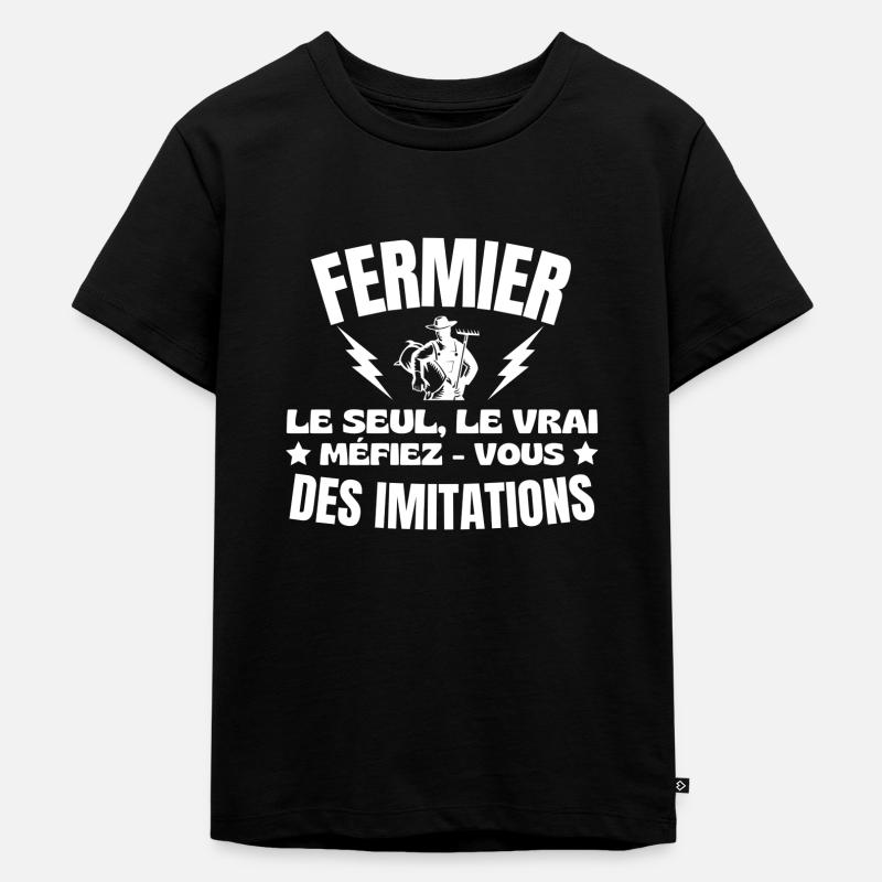 FARMER DER EINZIG WAHRE - Kinder Premium Bio T-Shirt - Schwarz