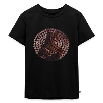 Cat on ship bow - Kids Premium Organic T-Shirt - black - Front - Mikhail (115cm)