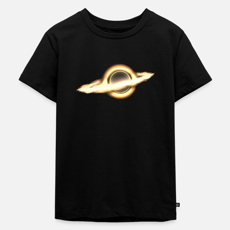 Black Hole, Infinity, Outer Space, Science Fiction - Kids Premium Organic T-Shirt - black