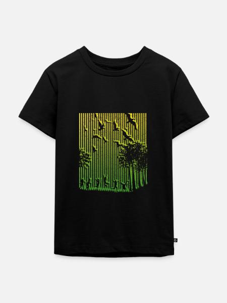 Illusion, Strichcode - Kinder Premium Bio T-Shirt - Schwarz