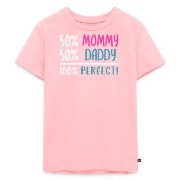 50 maman 50 papa 100 parfait - T-shirt Premium bio Enfant - rose - Devant - AI Model Kid Female (0cm)