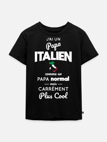 J'ai un papa Italien plus cool - T-shirt Premium bio Enfant - noir