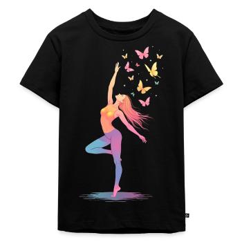 Gymnastik Geschenk - Mädchen & Kinder - Kinder Premium Bio T-Shirt - Schwarz - Vorne - Mikhail (115cm)