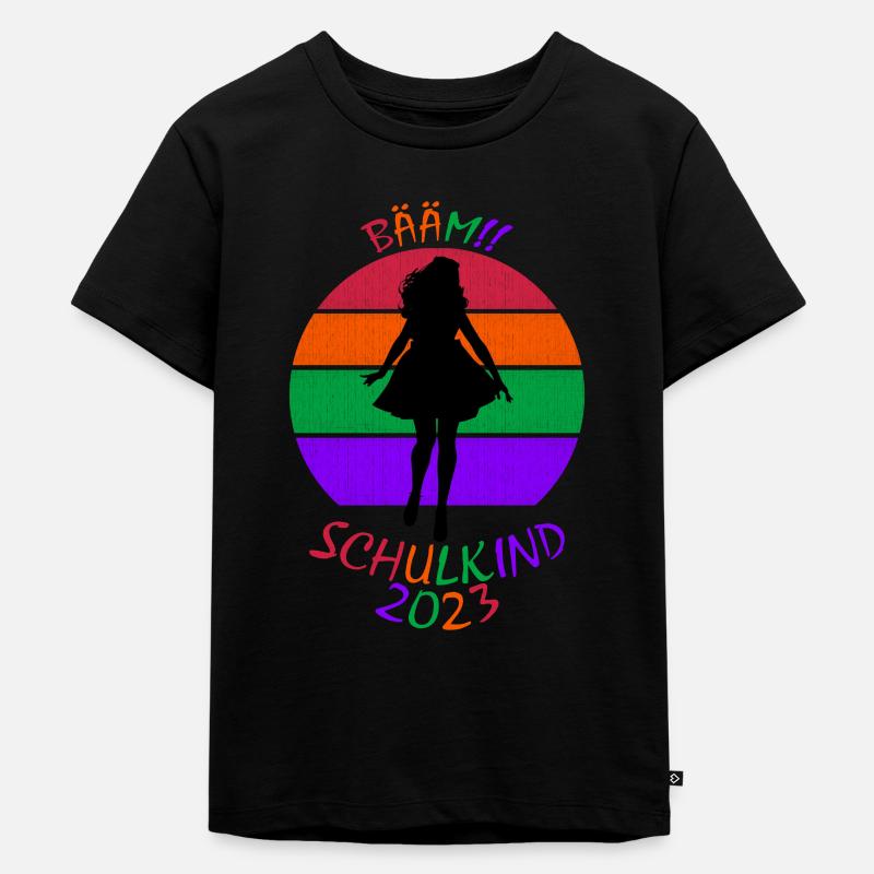 Bääm Schule Mädchen Einschulung - Kinder Premium Bio T-Shirt - Schwarz