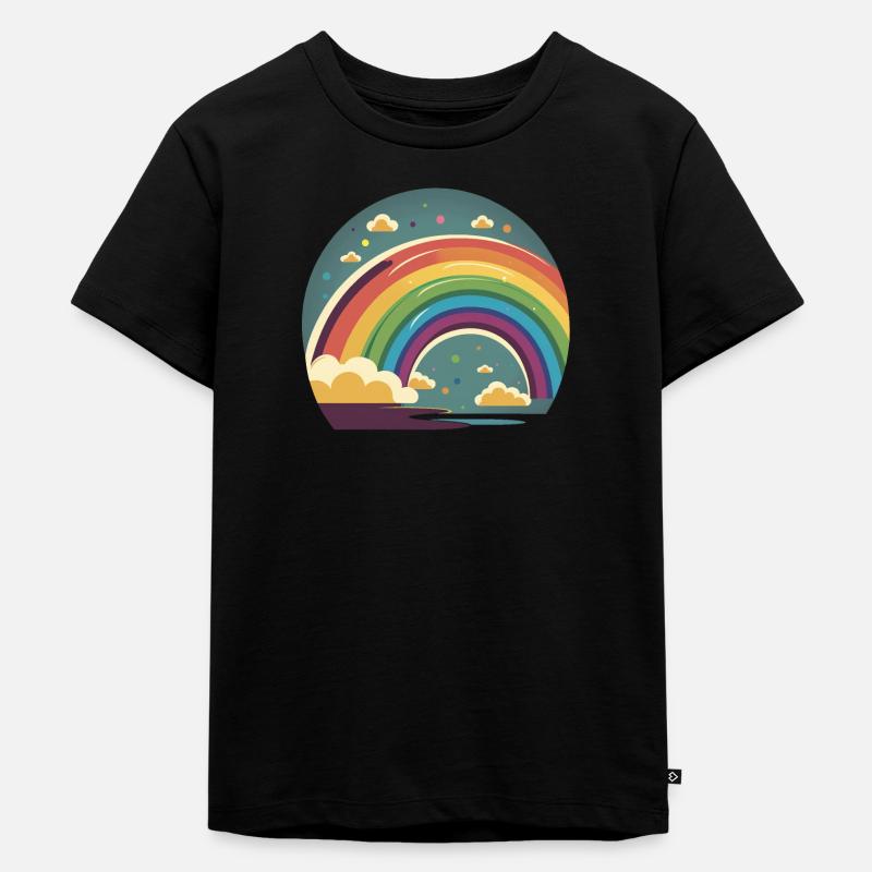 RAINBOW - Kinder Premium Bio T-Shirt - Schwarz