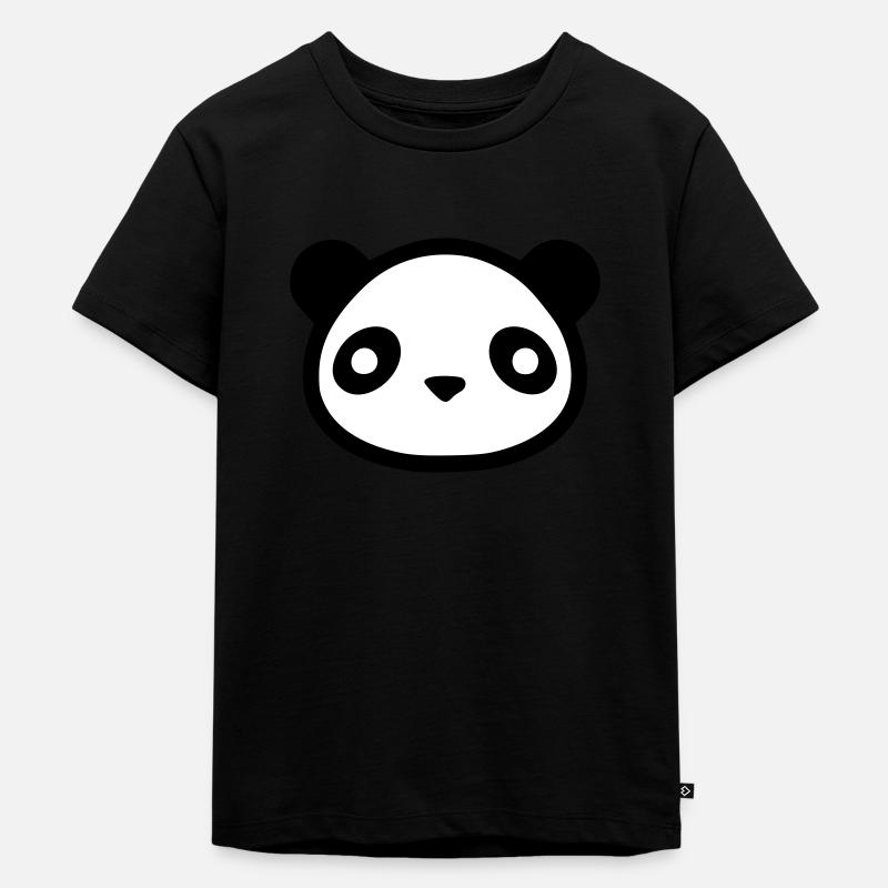 Panda - Kinder Premium Bio T-Shirt - Schwarz