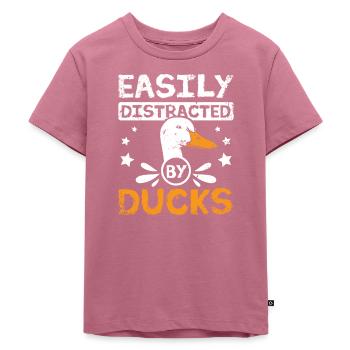 Canard pékin de compagnie facilement distrait par les canards - T-shirt Premium bio Enfant - mauve - Devant - Hailey (125cm)