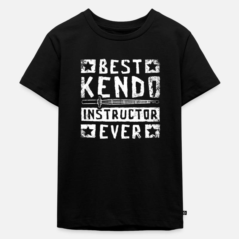 Best Kendo Instructor ever - Kinder Premium Bio T-Shirt - Schwarz