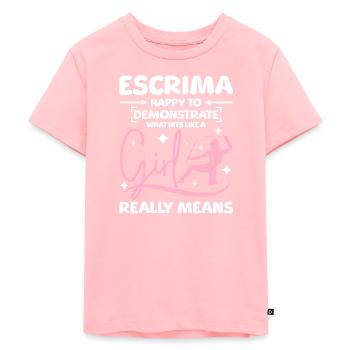Frappe comme une fille Escrima - T-shirt Premium bio Enfant - rose - Devant - AI Model Kid Female (0cm)